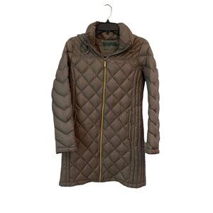 Michael Kors Packable Hooded Waterproof Full Zip Jacket Women’s Size Small Tan